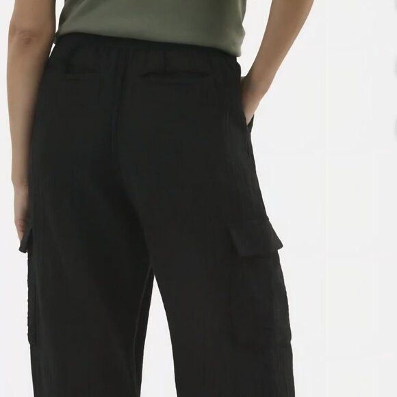 time and tru Cotton black Cargo Pants Wide Leg 16/18 - Picture 3 of 3